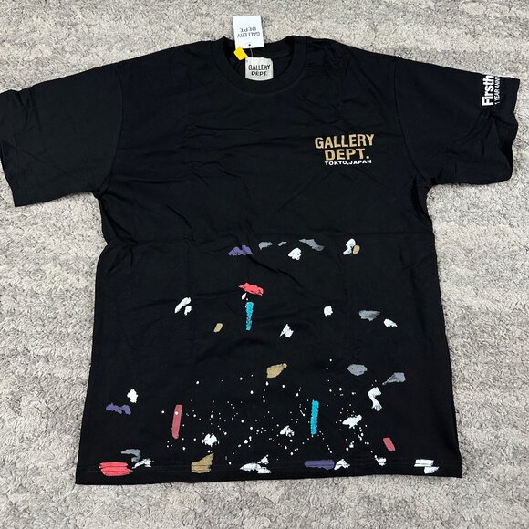 Gallery Dept Tokyo Paint Splatter Black Tee Mens Size Large - Picture 1 of 3